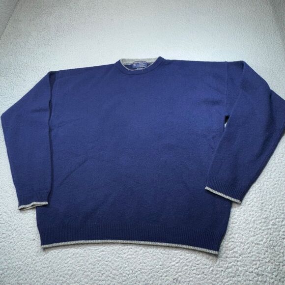 Vintage Abercrombie & Fitch Sweater Men Large Blue  Lambswool Country Crew 90s - Picture 1 of 13